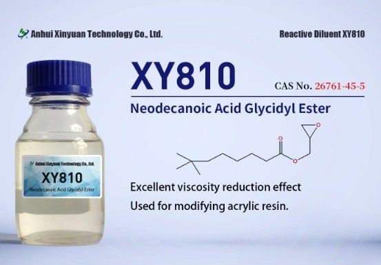 NEODECANOIC ACID GLYCIDYL ESTER XY810 CAS 26761-45-5 Verdünnungsmittel in epoxigen Bodenbeschichtungen, Polyester oder Acrylharz Synthese für wasserreduzierbare Beschichtung, Synthese von alkydischen Harzen